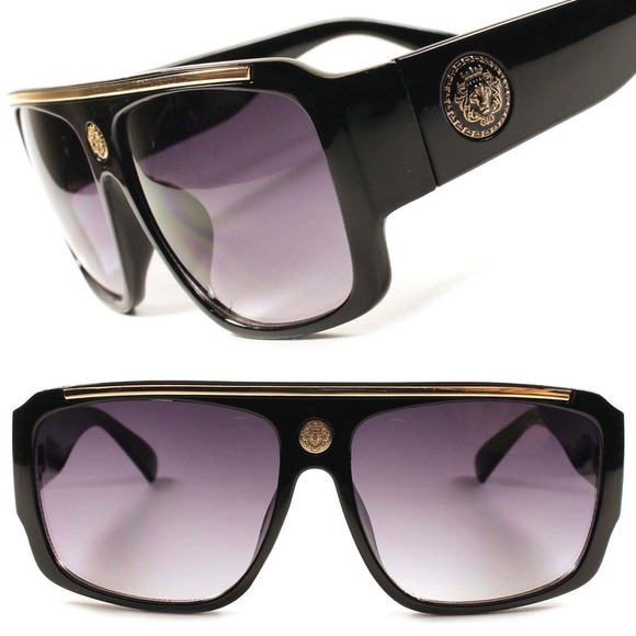 Vintage Retro Style Swag Hip Hop Rapper DJ Mens Womens Plastic Square Sunglasses - Picture 1 of 4